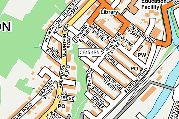 CF45 4RN map - OS OpenMap – Local (Ordnance Survey)