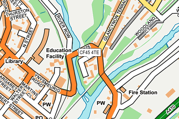 CF45 4TE map - OS OpenMap – Local (Ordnance Survey)