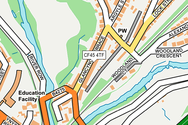 CF45 4TF map - OS OpenMap – Local (Ordnance Survey)