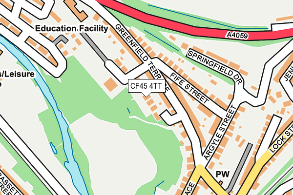 CF45 4TT map - OS OpenMap – Local (Ordnance Survey)
