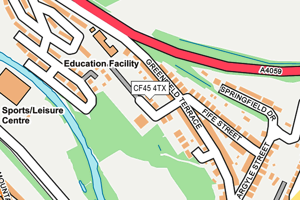 CF45 4TX map - OS OpenMap – Local (Ordnance Survey)