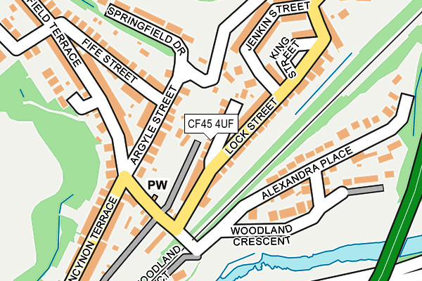 CF45 4UF map - OS OpenMap – Local (Ordnance Survey)