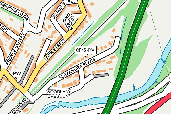 CF45 4YA map - OS OpenMap – Local (Ordnance Survey)