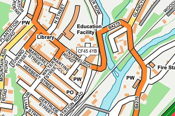 CF45 4YB map - OS OpenMap – Local (Ordnance Survey)