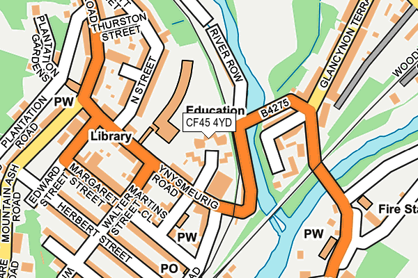 CF45 4YD map - OS OpenMap – Local (Ordnance Survey)