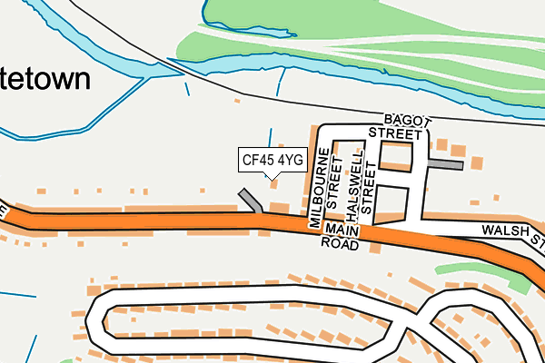 CF45 4YG map - OS OpenMap – Local (Ordnance Survey)
