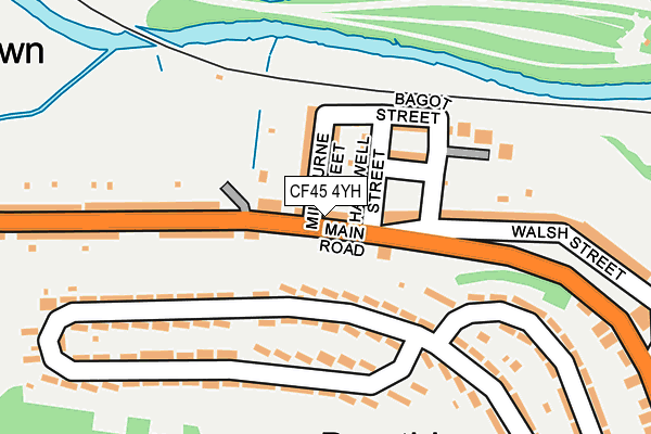 CF45 4YH map - OS OpenMap – Local (Ordnance Survey)