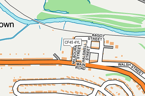 CF45 4YL map - OS OpenMap – Local (Ordnance Survey)
