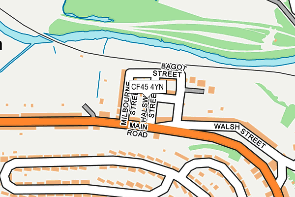 CF45 4YN map - OS OpenMap – Local (Ordnance Survey)