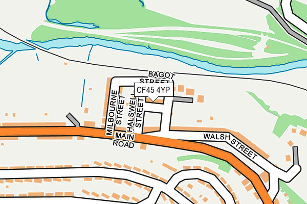 CF45 4YP map - OS OpenMap – Local (Ordnance Survey)