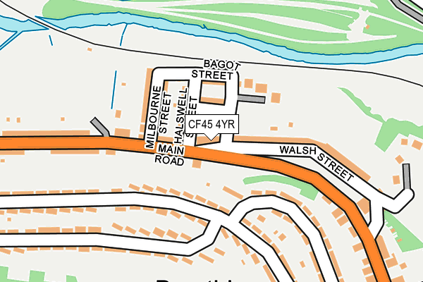 CF45 4YR map - OS OpenMap – Local (Ordnance Survey)