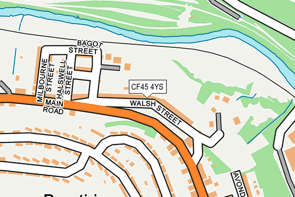 CF45 4YS map - OS OpenMap – Local (Ordnance Survey)