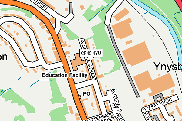 CF45 4YU map - OS OpenMap – Local (Ordnance Survey)