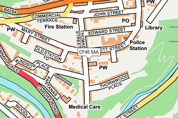 CF46 5AA map - OS OpenMap – Local (Ordnance Survey)