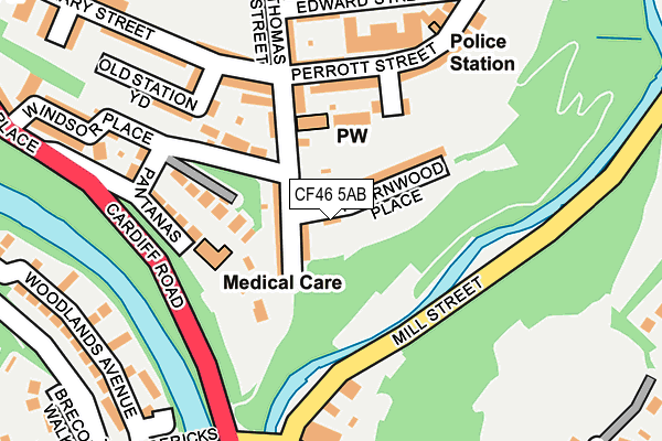 CF46 5AB map - OS OpenMap – Local (Ordnance Survey)