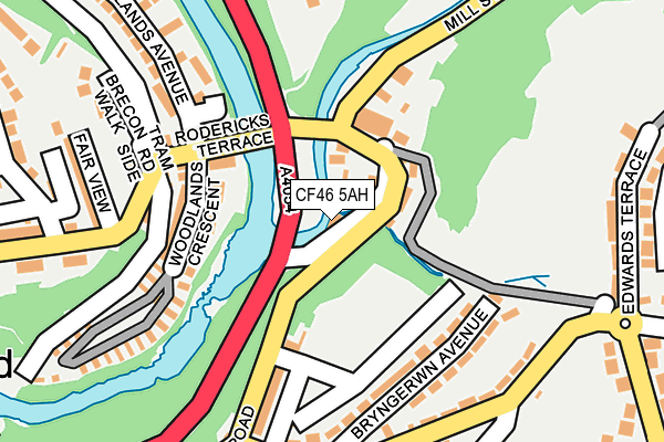 CF46 5AH map - OS OpenMap – Local (Ordnance Survey)