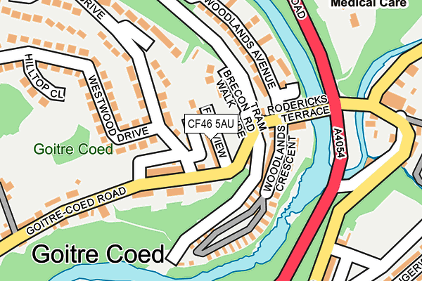 CF46 5AU map - OS OpenMap – Local (Ordnance Survey)
