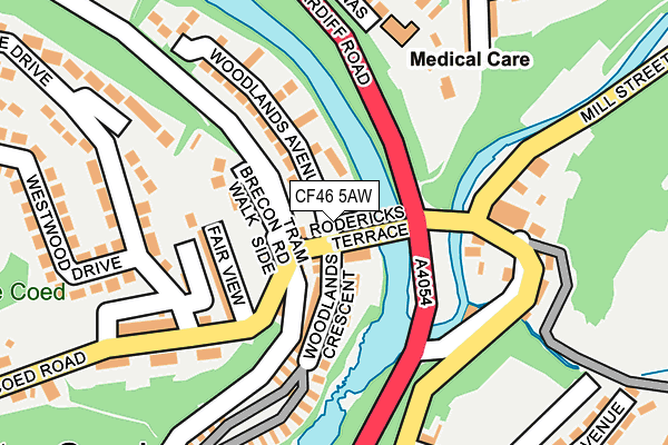 CF46 5AW map - OS OpenMap – Local (Ordnance Survey)