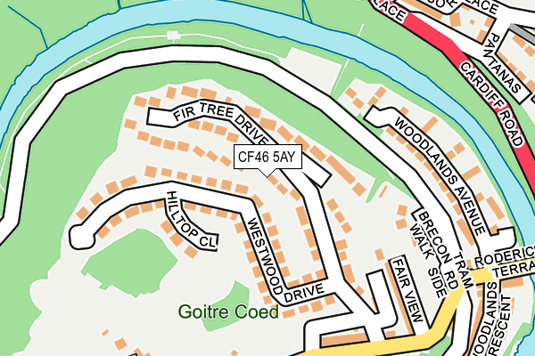 CF46 5AY map - OS OpenMap – Local (Ordnance Survey)