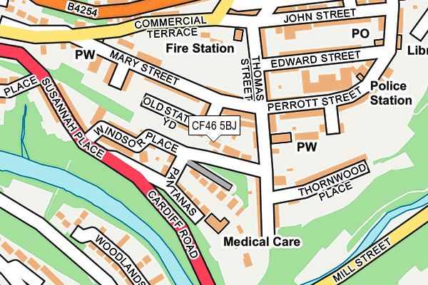 CF46 5BJ map - OS OpenMap – Local (Ordnance Survey)