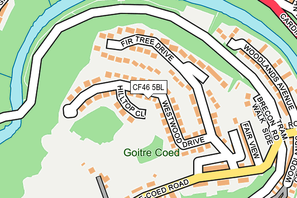 CF46 5BL map - OS OpenMap – Local (Ordnance Survey)