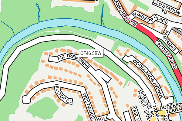 CF46 5BW map - OS OpenMap – Local (Ordnance Survey)