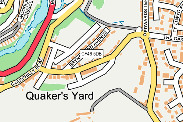CF46 5DB map - OS OpenMap – Local (Ordnance Survey)