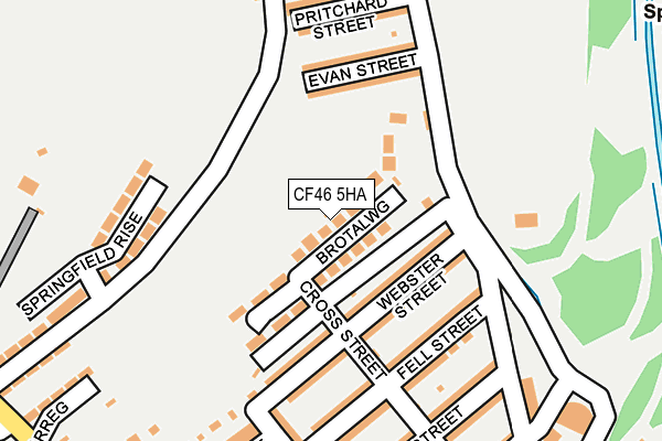 CF46 5HA map - OS OpenMap – Local (Ordnance Survey)