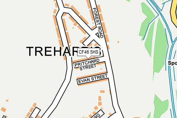 CF46 5HS map - OS OpenMap – Local (Ordnance Survey)