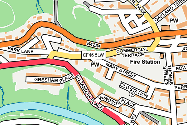 CF46 5LW map - OS OpenMap – Local (Ordnance Survey)