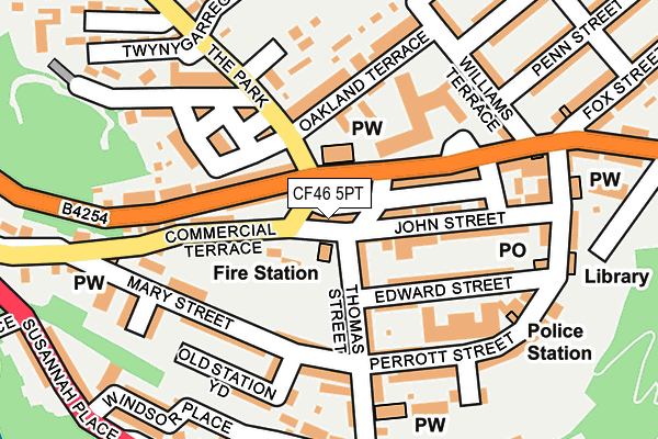 CF46 5PT map - OS OpenMap – Local (Ordnance Survey)