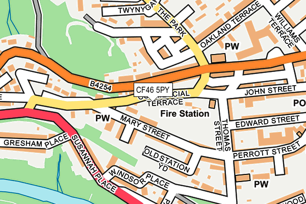 CF46 5PY map - OS OpenMap – Local (Ordnance Survey)