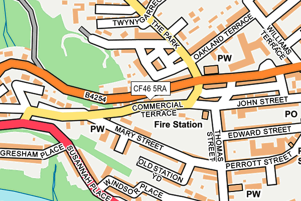 CF46 5RA map - OS OpenMap – Local (Ordnance Survey)