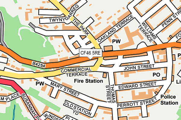 CF46 5RE map - OS OpenMap – Local (Ordnance Survey)