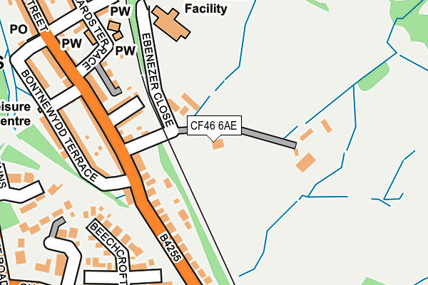 CF46 6AE map - OS OpenMap – Local (Ordnance Survey)