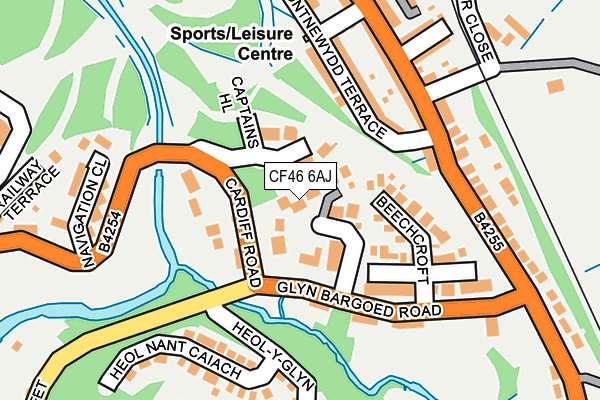 CF46 6AJ map - OS OpenMap – Local (Ordnance Survey)