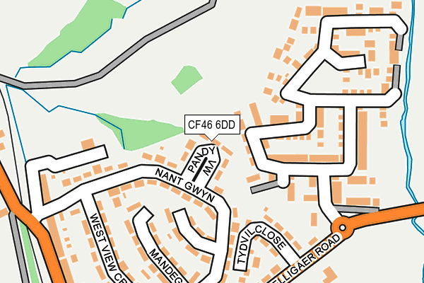 CF46 6DD map - OS OpenMap – Local (Ordnance Survey)