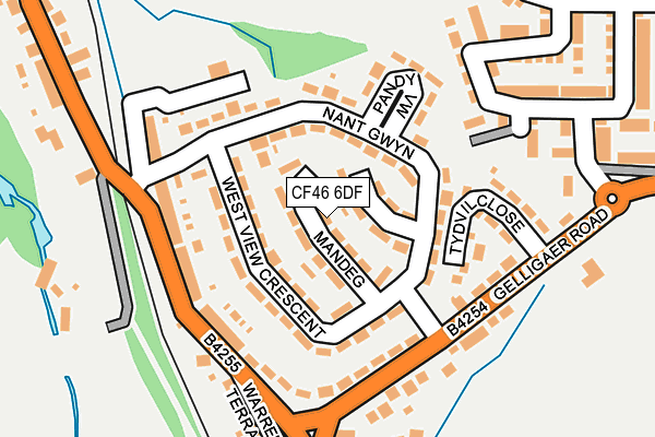 CF46 6DF map - OS OpenMap – Local (Ordnance Survey)