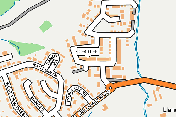 CF46 6EF map - OS OpenMap – Local (Ordnance Survey)