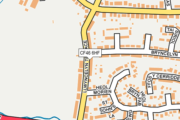 CF46 6HF map - OS OpenMap – Local (Ordnance Survey)