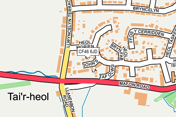CF46 6JD map - OS OpenMap – Local (Ordnance Survey)