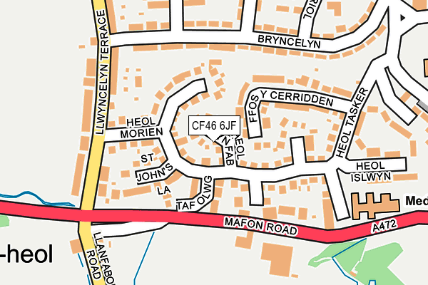 CF46 6JF map - OS OpenMap – Local (Ordnance Survey)