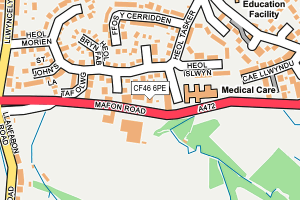 CF46 6PE map - OS OpenMap – Local (Ordnance Survey)