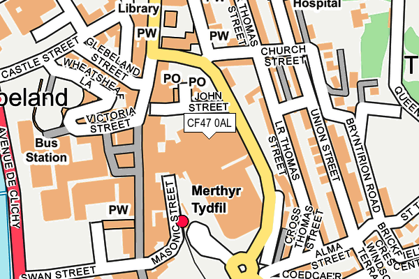 CF47 0AL map - OS OpenMap – Local (Ordnance Survey)