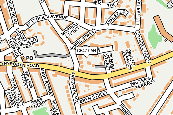 CF47 0AN map - OS OpenMap – Local (Ordnance Survey)