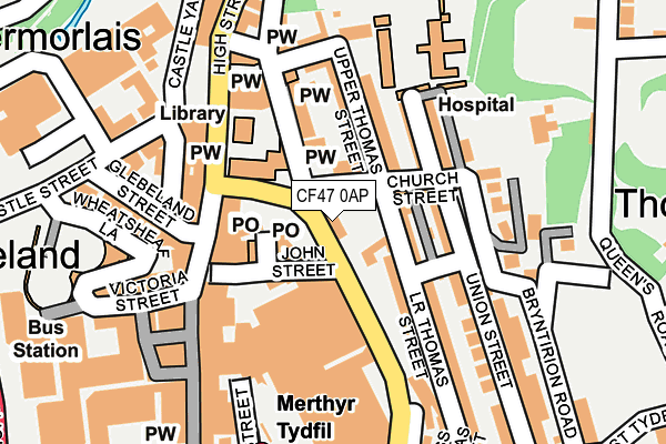 CF47 0AP map - OS OpenMap – Local (Ordnance Survey)