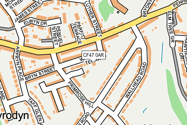CF47 0AR map - OS OpenMap – Local (Ordnance Survey)