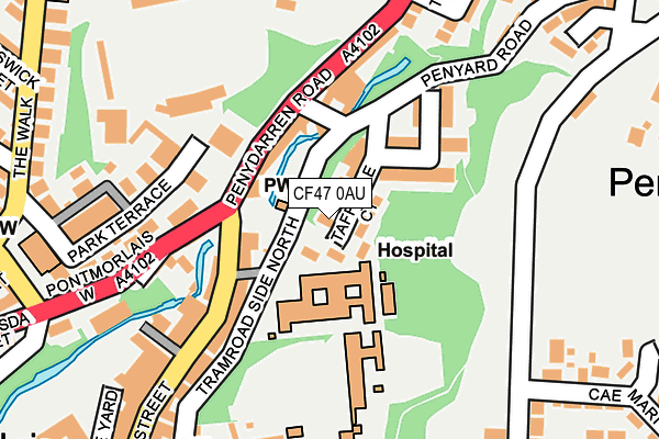 CF47 0AU map - OS OpenMap – Local (Ordnance Survey)