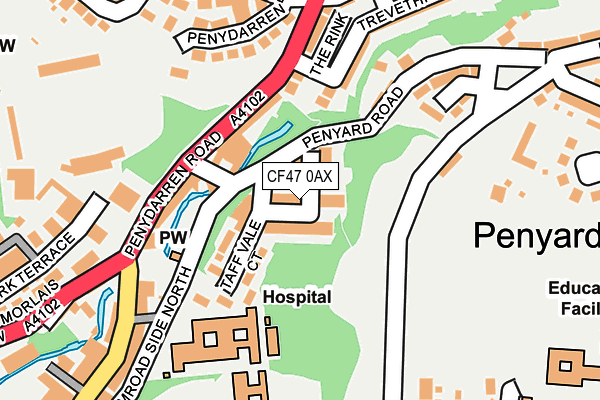 CF47 0AX map - OS OpenMap – Local (Ordnance Survey)