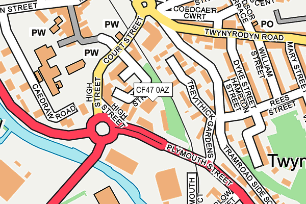 CF47 0AZ map - OS OpenMap – Local (Ordnance Survey)